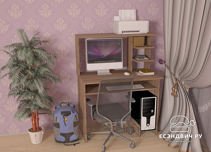 Стол компьютерный  "Лаворо" (Ясень Шимо темный) EsandwichA-СК7