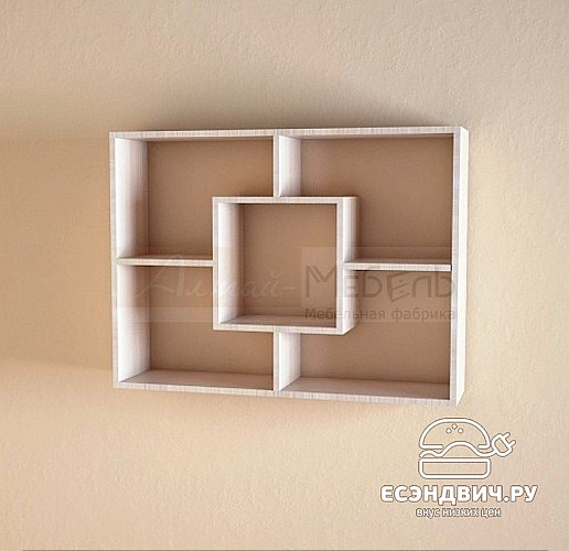 Полка навесная  "Лаворо" (Выбеленный Дуб) EsandwichA-ПН8