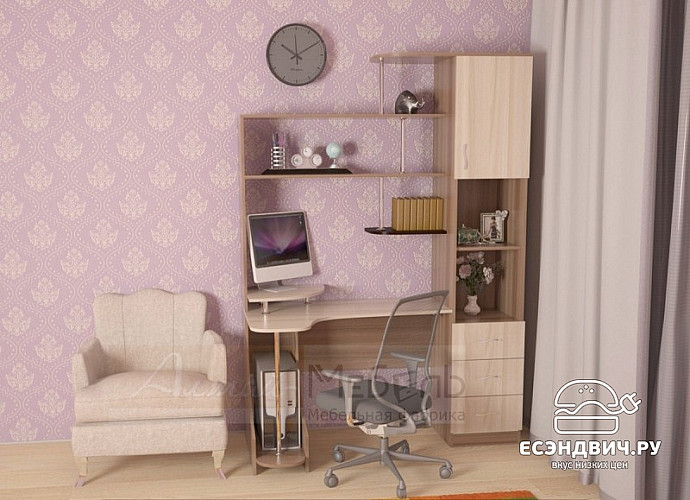 Стол компьютерный  "Лаворо" (Ясень шимо тёмный/Ясень шимо светлый) EsandwichA-Гл5