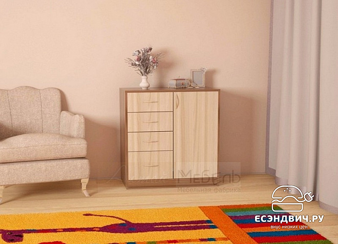 Комод globe "Лаворо" (Ясень Шимо темный/Ясень Шимо светлый) EsandwichA-Гл5