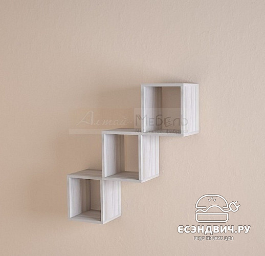 Полка навесная  "Лаворо" (Ясень Шимо светлый) EsandwichA-ПН5