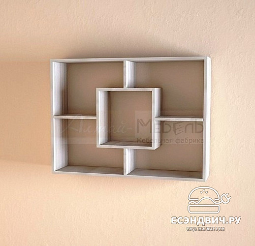 Полка навесная  "Лаворо" (Ясень Шимо светлый) EsandwichA-ПН8