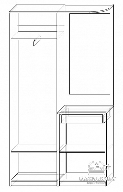 Прихожая  "Лаворо" (Орех Итальянский) EsandwichA-КБПР01