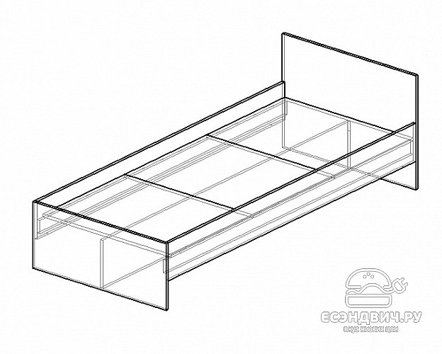 Кровать 800 "Мия" (Сосна Астрид) D_Italy