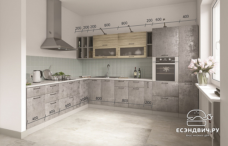 Шкаф высокий 600 верхнее откр. "The Loft" (МДФ) (Дуб майский) /DSV/Loft/ВПГ600