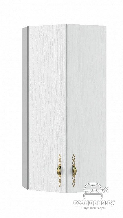Шкаф высокий торцевой 400 правый"Лорен" (МДФ) (Белый) /DSV/Gr/ВПТ400R