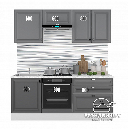 Тумба 60 для духовки без столеш."Форд" (Графит Софт) /Gnt/Ev/М25