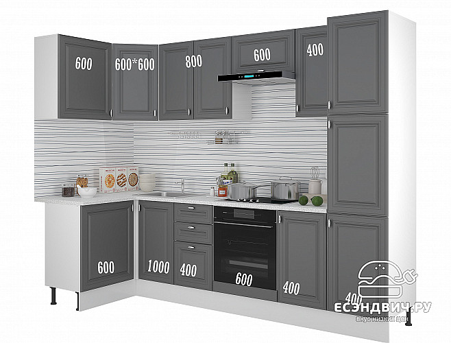 Тумба 40 (3ящ.) без столеш."Форд" (МДФ ) (Графит Софт) /Gnt/Ev/М21