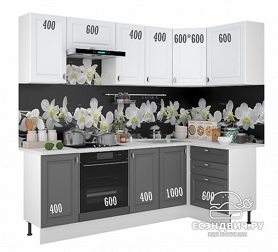 Тумба 60 под мойку накл."Форд" (МДФ ) (Графит Софт) /Gnt/Ev/М19