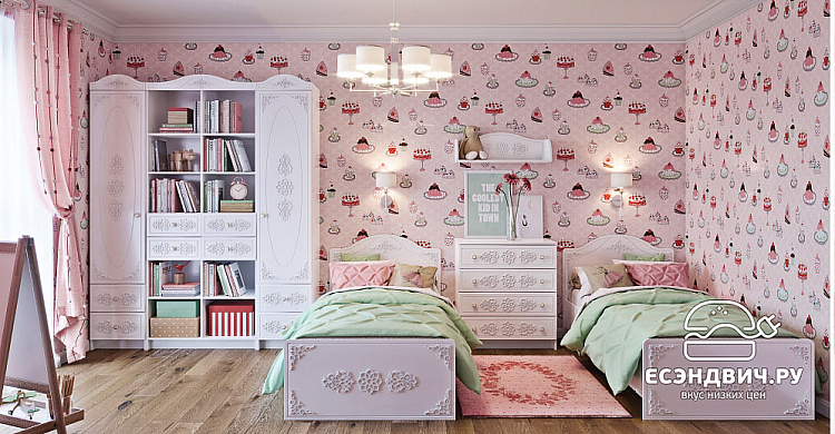 Стеллаж с ящ. duble "Бонни" (МДФ) (Белый/Белое дерево)/DSV/КК/СД 900.1