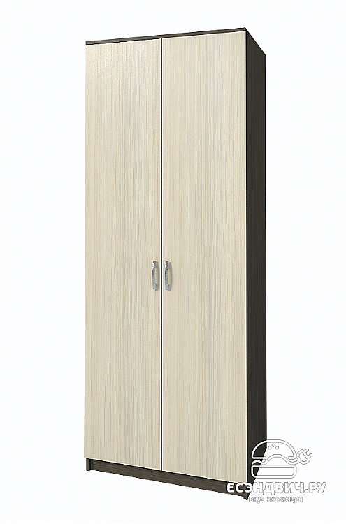 Шкаф 2-х дв. 0,8 Bellucci "Бруклин" (Венге/Белёный дуб) EsandwichDSVШКР 800.2
