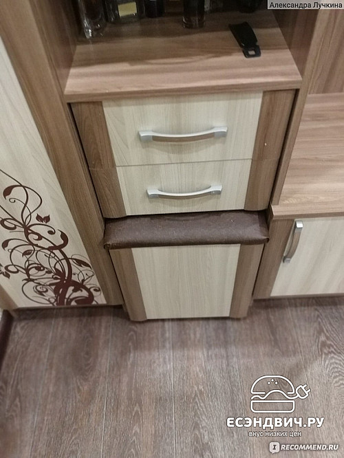 Прихожая с пуфом 1,7 лев. deko "Бруклин" (Ясень тёмный/Ясень светлый/Зеркало) -DSV.Ел