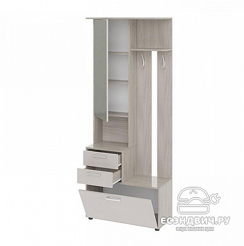 Прихожая 2,03 "Dalia" (Ясень шимо/Сатин матовый с рисунком)-Em/Vt