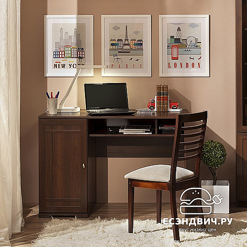 Стол письменный "Шерлок" (МДФ) (Орех шоколадный)Gl/Sh115