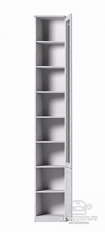 Пенал для книг 345 торц.правый "Шерлок" (МДФ) (Ясень Анкор светлый/Тонир.стекло)Gl/Sh35