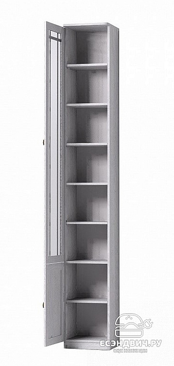 Пенал для книг 350 левый "Шерлок" (МДФ) (Ясень Анкор светлый/Тонир.стекло)Gl/Sh311