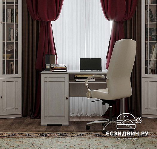 Стол письменный "Шерлок" (МДФ) (Ясень Анкор светлый)Gl/Sh115