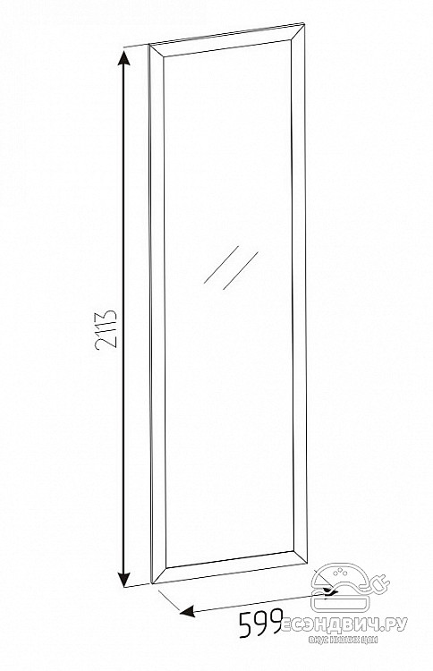 Зеркало навесное 60*211 "Шерлок" (МДФ) (Орех шоколадный)Gl/Sh75