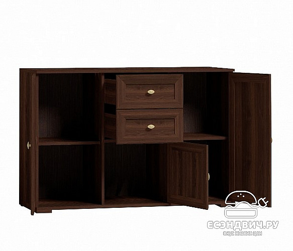 Комод 120*81*45 "Шерлок" (МДФ) (Орех шоколадный)Gl/Sh5