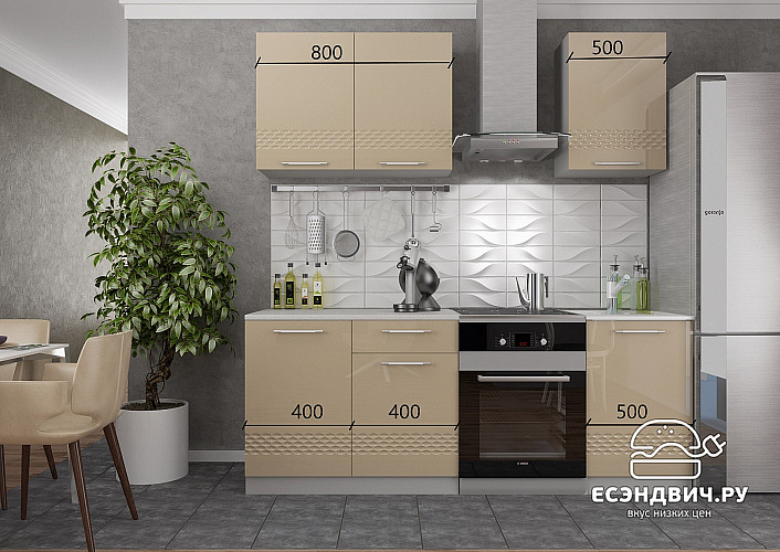 Пенал 600 (2 ящ.) decorazione "Лакрима" (МДФ глянец) (Капучино) /DSV/Kpl/ПНЯ600