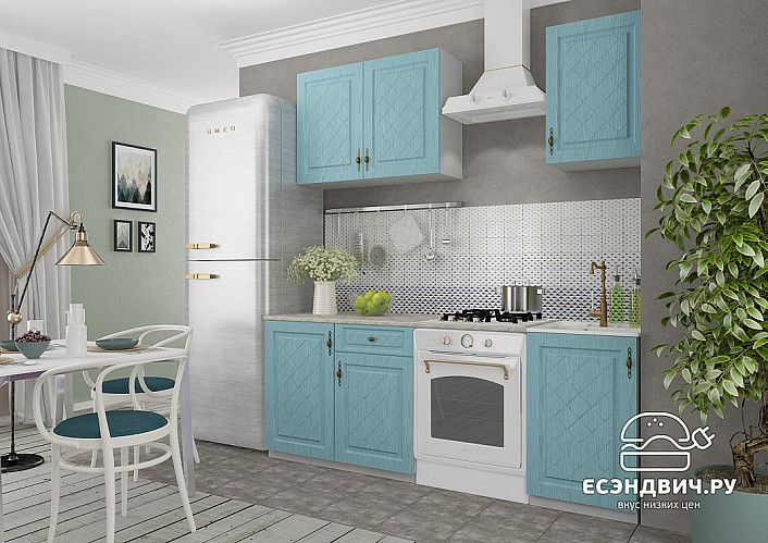 Пенал 400  "Лорен" (МДФ) (Зелено-Голубой) /DSV/Gr/ПН400