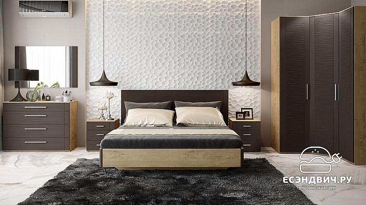 Зеркало навесное "Almond" (МДФ)(Бунратти/Фон Коричневый)-Tr-Нк