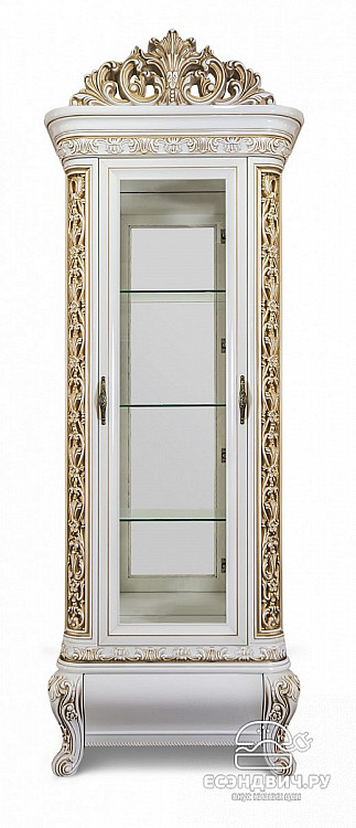 Витрина 1 ств. "Франческо" (МДФ) (Крем Глянец/Патина/Лак) UgAl