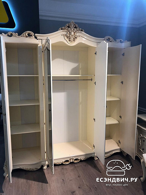 Спальный гарнитур 7 предм. 6ств./1800 "Себастьяно" (МДФ) (Корень дуба глянец/Бархат/Шелкография/Патина/Лак) UgJk/6+180