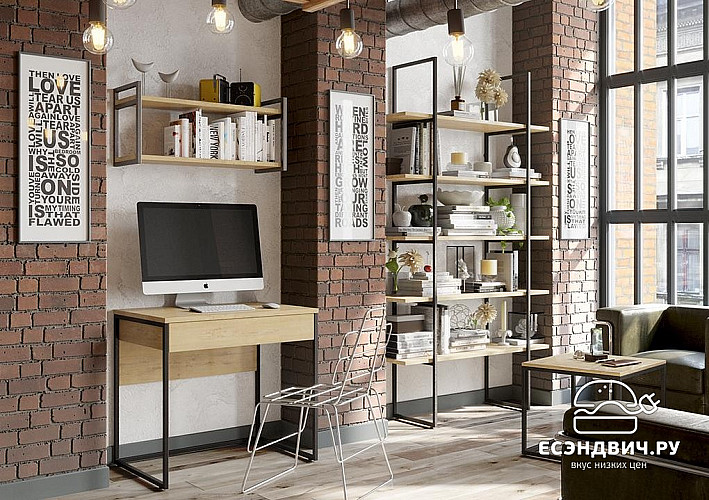 Полка 0,8 "Ferro" (Черный/Бунратти)-Tr-Лф