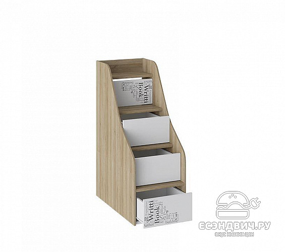 Лестница-комод "Billy" (Ривьера/Белый с рисунком)-Tr-Ок