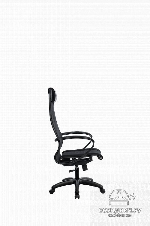 Кресло №0 "Скай" (Ткань-сетка Черная/Иск.кожа черная/Пластик Черный)-Mt/SU-1-BP