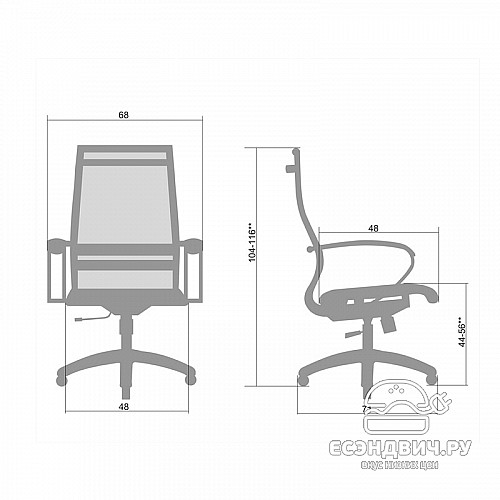 Кресло №10 "Скай" (Кожа NewLeather Черная/Хром)-Mt/SU-1-BK