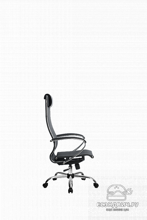 Кресло №4 "Скай" (Ткань-сетка Черная/Хром)-Mt/SU-1-BK