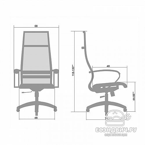 Кресло №7 "Скай" (Ткань-сетка Белая/Хром)-Mt/SU-1-BK