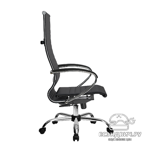 Кресло №8 "Скай" (Кожа NewLeather Черная/Хром)-Mt/SU-1-BK