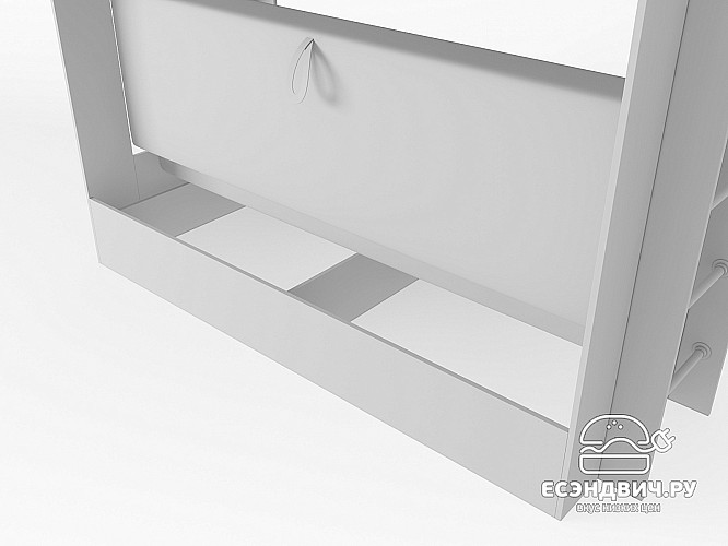 Кровать двухъярусная с диваном "Лаворо" (Белый/Анкор белый/Велюр Vital Sand (AT)) D