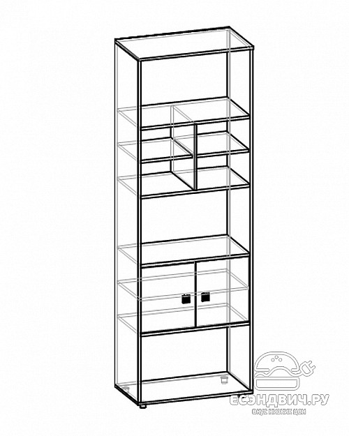 Стеллаж plus "Дженни" (Сосна астрид/Лайм) D/J