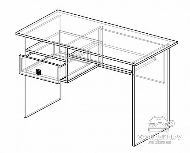 Стол письменный "Дженни" (Сосна астрид/Лайм) D/J