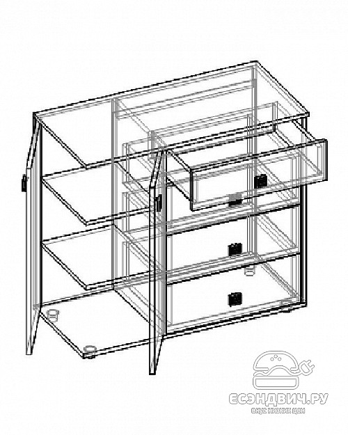 Комод "Дженни" (Сосна астрид/Лайм) D/J