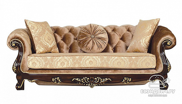 Комплект мягк.мебели 3 предм. Asole "Мона Лиза" (Орех/Золото/Бархат/Жаккард/Патина Позолота) Fb1/Asl/2