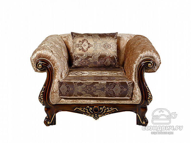 Комплект мягк.мебели 3 предм. Asole "Мона Лиза" (Орех/Стандарт/Бархат/Жаккард/Патина Позолота) Fb1/Asl/2