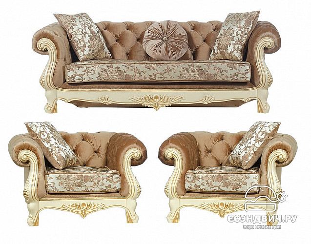 Кресло Asole "Мона Лиза" (Крем/Стандарт/Бархат/Жаккард/Патина Позолота) Fb1/Asl