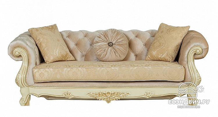 Комплект мягк.мебели 3 предм. Asole "Мона Лиза" (Крем/Золото/Бархат/Жаккард/Патина Позолота) Fb1/Asl/2
