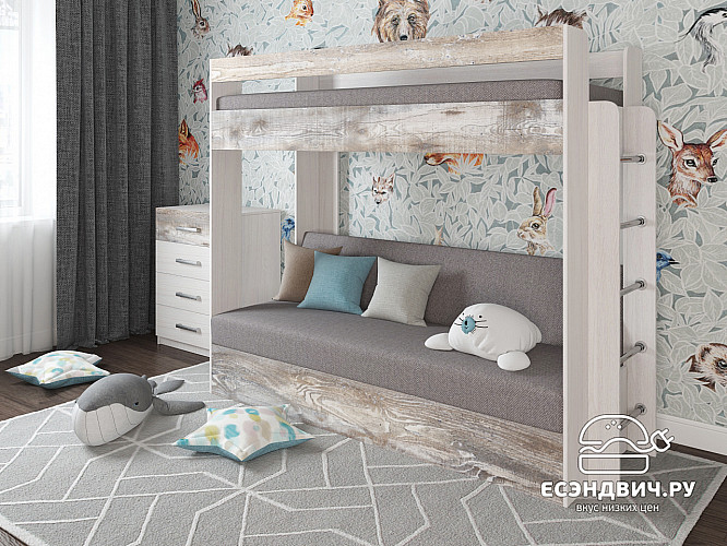 Матрац с чехлом 80*190*10 "Лаворо" (ППУ) (Рогожка Bahama Ash (AT))