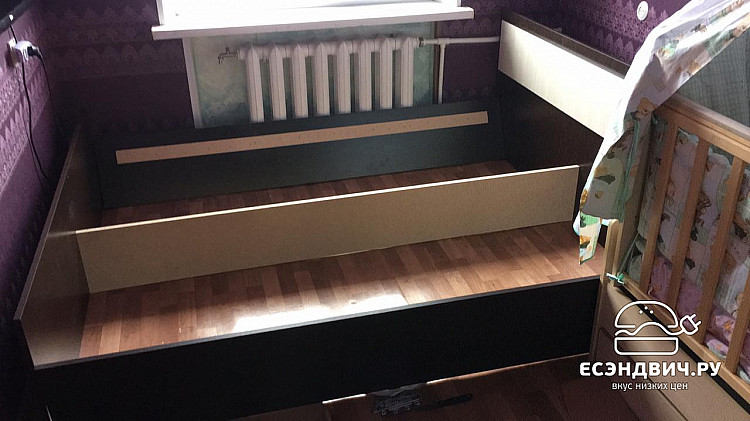 Кровать 1400  "Лаки" (Венге/Лоредо) EsandwichBTS