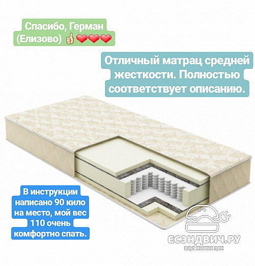 Матрац favorit 99*190*18 "Жаклин" (независ.пружины) ср.жесткости