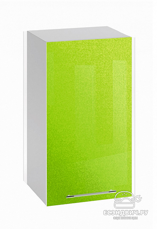 Шкаф 400 "Лакрима" (МДФ металлик) (Зеленый) /DSV/Olv/П400