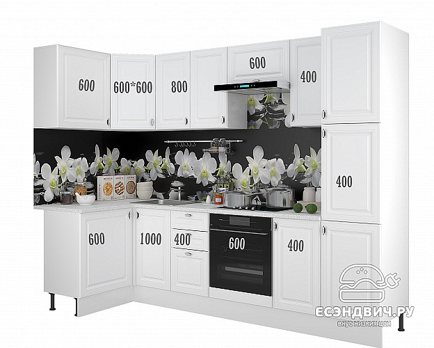 Тумба 60 под мойку накл."Форд" (МДФ ) (Белый Софт) /Gnt/Ev/М19