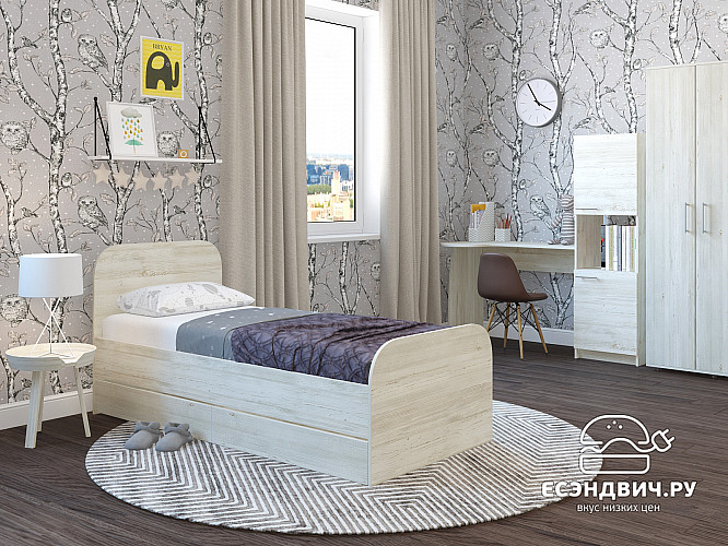 Ящик для кровати 800 "Лаворо" (Сосна винтерберг/Сосна винтерберг) D_Isl