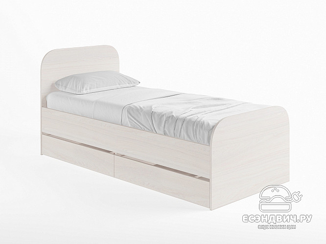 Кровать 800 "Лаворо" (Анкор белый/Анкор белый) D_Isl